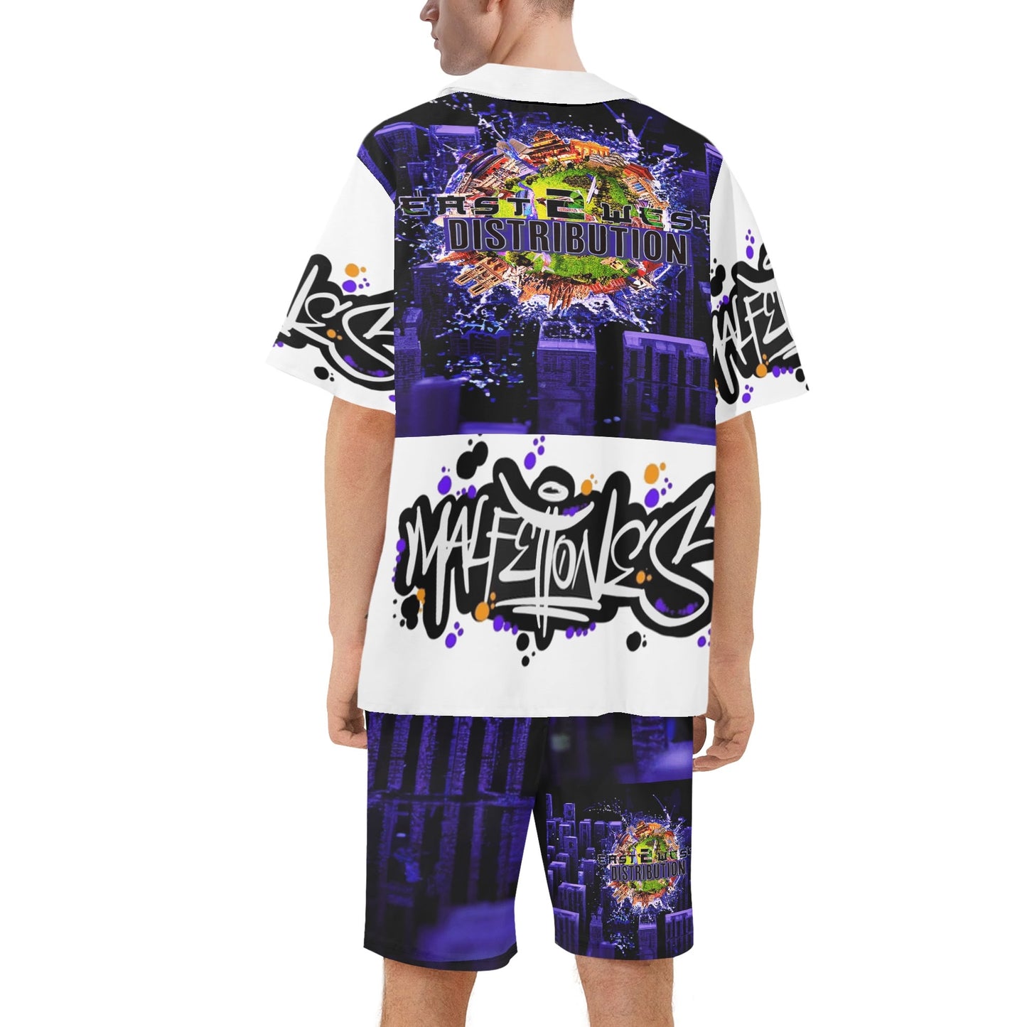 Malfettones Hawaiian Short Sleeve Shirt and Shorts Set