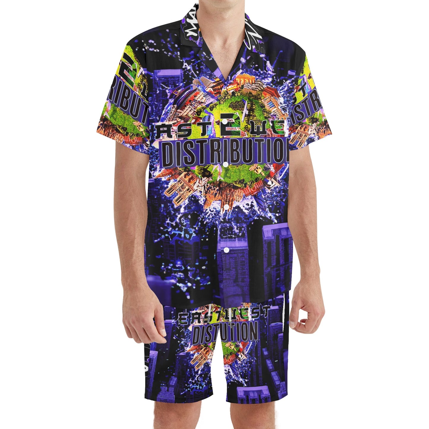 Malfettones Hawaiian Short Sleeve Shirt and Shorts Set