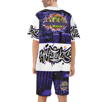 Malfettones Hawaiian Short Sleeve Shirt and Shorts Set