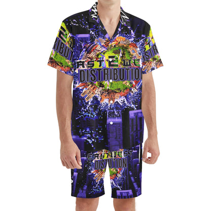 Malfettones Hawaiian Short Sleeve Shirt and Shorts Set